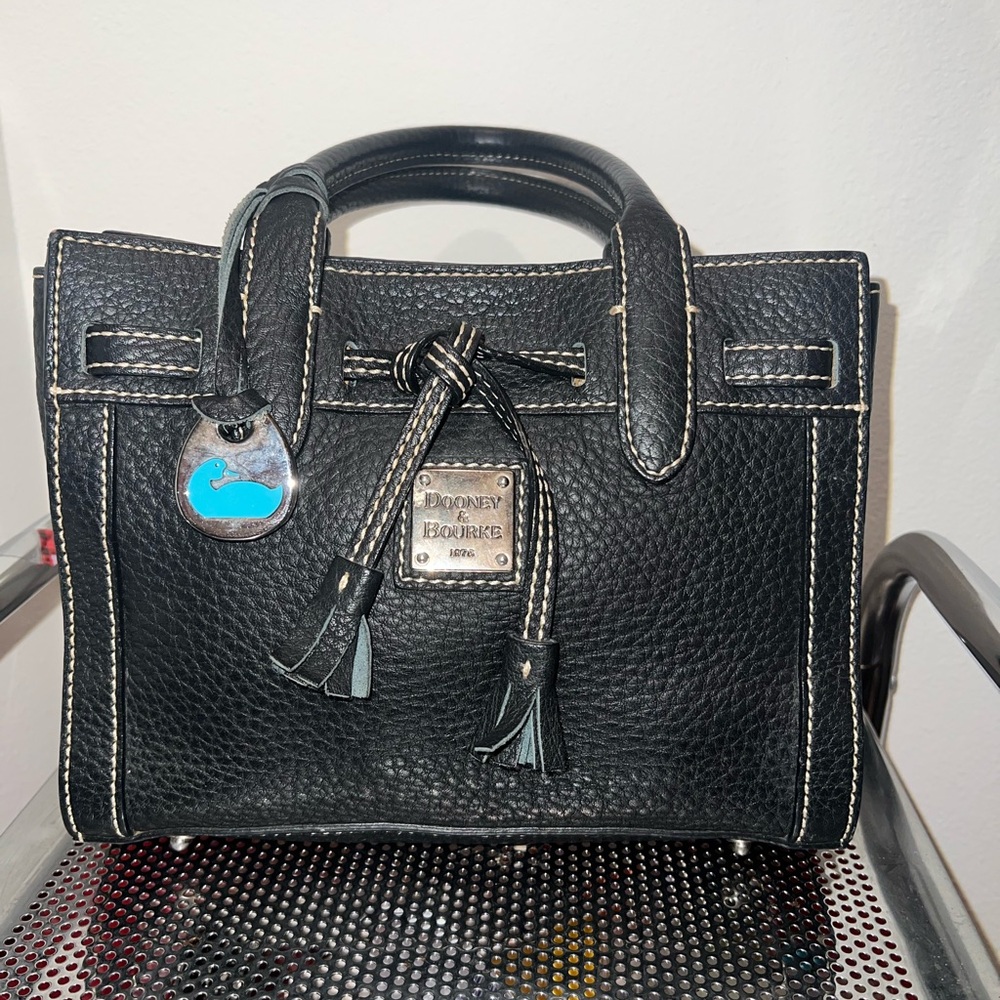 Dooney & Bourke Black Pebbled Leather Satchel - Picture 1 of 8